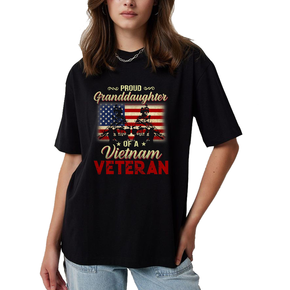 Best Grandpa Shirt, Proud Grandpa Unisex T-Shirt/Hoodie/Sweatshirt HLT00 - Proud Granddaughter Of A Vietnam Veteran Grandpa T-Shirt