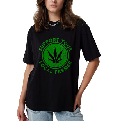 Best Farmer Life Shirt, Funny Farmer UnisexT-Shirt/Hoodie/Sweatshirt HLT00 - Marijuana Support Your Local Farmer Cannabis Weed Green T-Shirt, Men, Black, 3X-Large