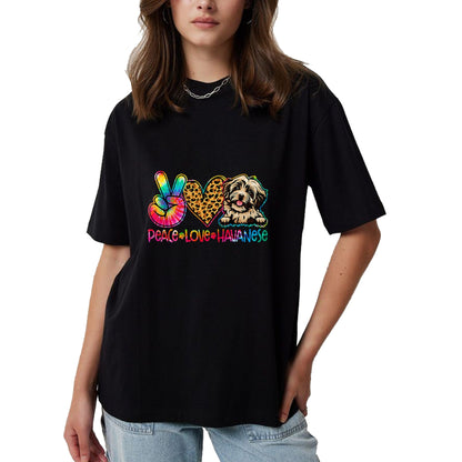 Dog Love Shirt, Dog Lover Gift T-Shirt/Hoodie/Sweatshirt HLT00 - Peace Love Havanese Tie Dye Dog Lover T-Shirt