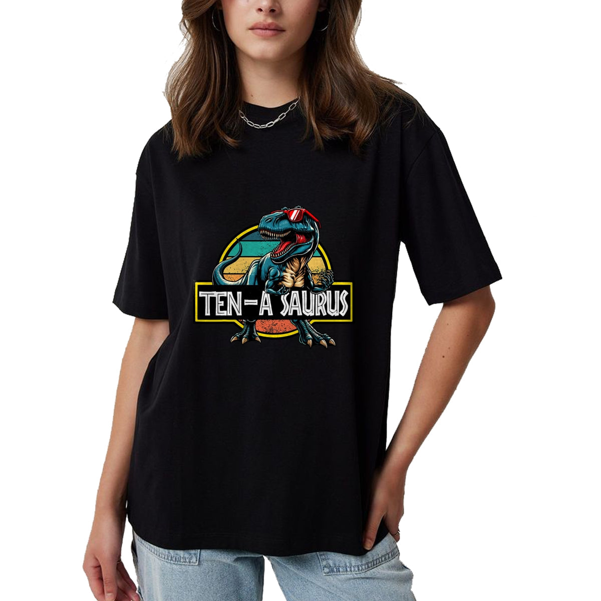 Best Dinosaur Lover Shirt, Funny Dinosaur UnisexT-Shirt/Hoodie/Sweatshirt HLT00 - Ten A Saurus T Rex Dinosaur Birthday Party 10 Year Old T-Shirt