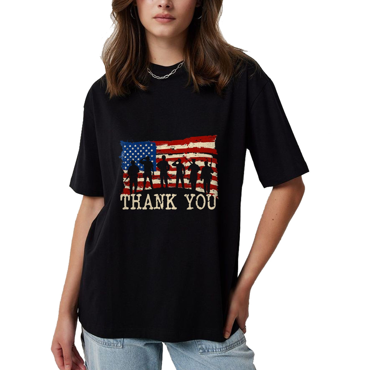Proud Veteran Shirt, Funny Veteran UnisexT-Shirt/Hoodie/Sweatshirt HLT00 - American Flag Thank You Veterans Proud Veteran T-Shirt