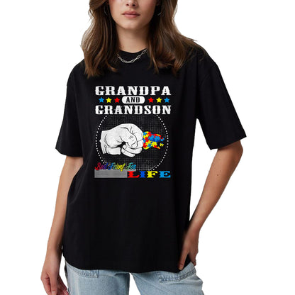 Best Grandpa Shirt, Proud Grandpa Unisex T-Shirt/Hoodie/Sweatshirt HLT00 - Autism Awareness Grandpa Grandson Best Friend for Life Gift T-Shirt