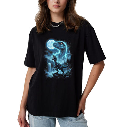Best Dinosaur Lover Shirt, Funny Dinosaur UnisexT-Shirt/Hoodie/Sweatshirt HLT00 - Velociraptor Silhouette Mystical Moon Dinosaur T-Shirt