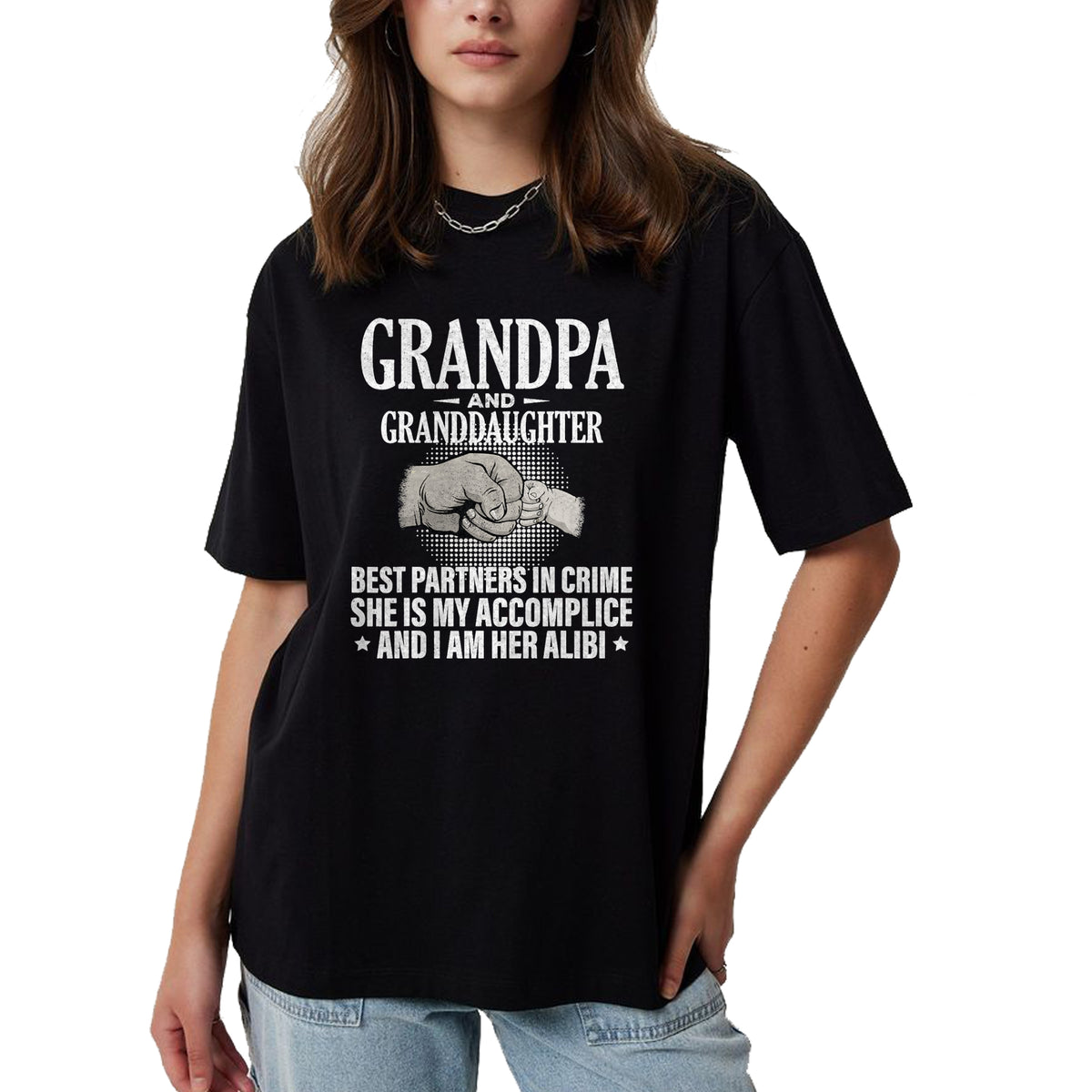 Best Grandpa Shirt, Proud Grandpa Unisex T-Shirt/Hoodie/Sweatshirt HLT00 - Grandpa and Granddaughter best partners in crime T-Shirt