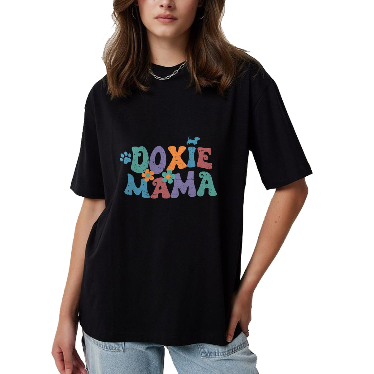 Dog Love Shirt, Dog Lover Gift T-Shirt/Hoodie/Sweatshirt HLT00 - Groovy Doxie Mama Colorful Dog Gift Dachshund Lover Dogs Mom T-Shirt
