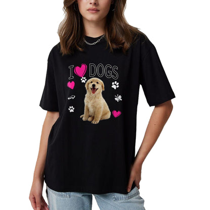 Dog Love Shirt, Dog Lover Gift T-Shirt/Hoodie/Sweatshirt HLT00 - I Love Dogs Shirt - Golden Labrador retriever t shirt T-Shirt