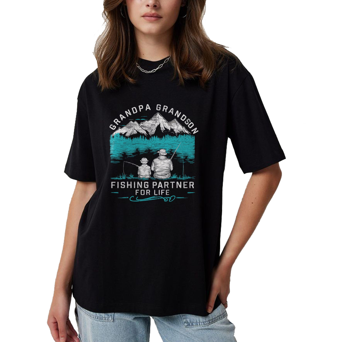Best Grandpa Shirt, Proud Grandpa Unisex T-Shirt/Hoodie/Sweatshirt HLT00 - Grandpa Grandson Fishing Partner For Life T-Shirt
