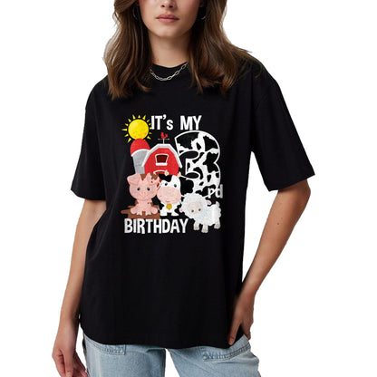 Best Farmer Life Shirt, Funny Farmer UnisexT-Shirt/Hoodie/Sweatshirt HLT00 - Farm Animals 3 Year Old It's My 3rd Birthday Party T-Shirt T-Shirt