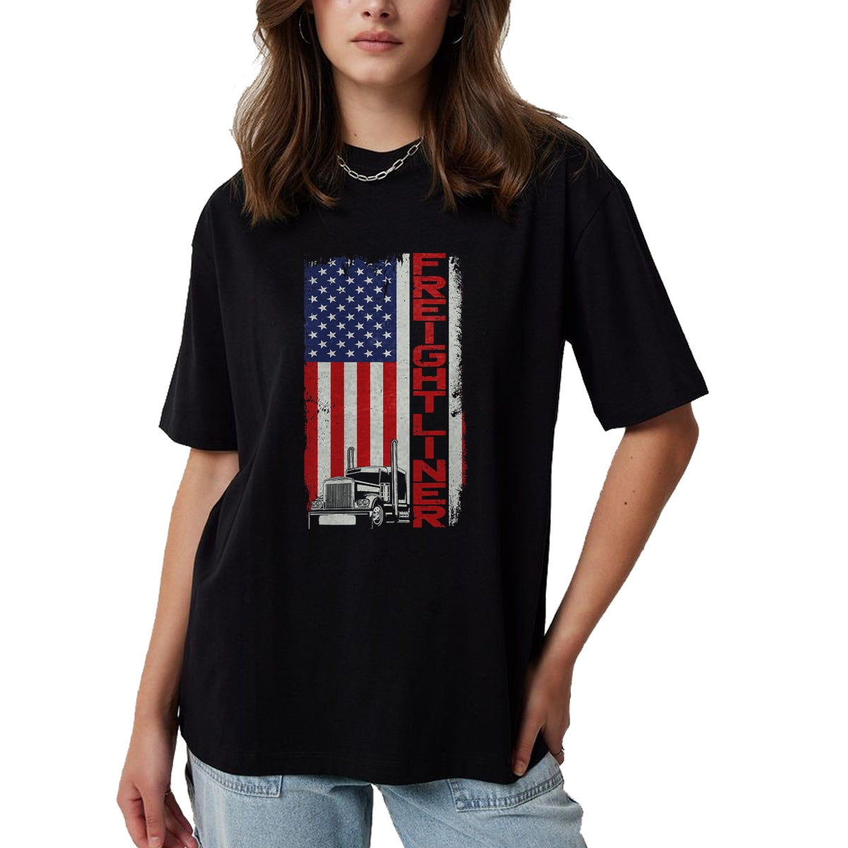 Best Truck Driver Life Shirt, Funny Trucker UnisexT-Shirt/Hoodie/Sweatshirt HLT00 - Trucker Truck Driver Halloween Pun Vintage USA American Flag T-Shirt