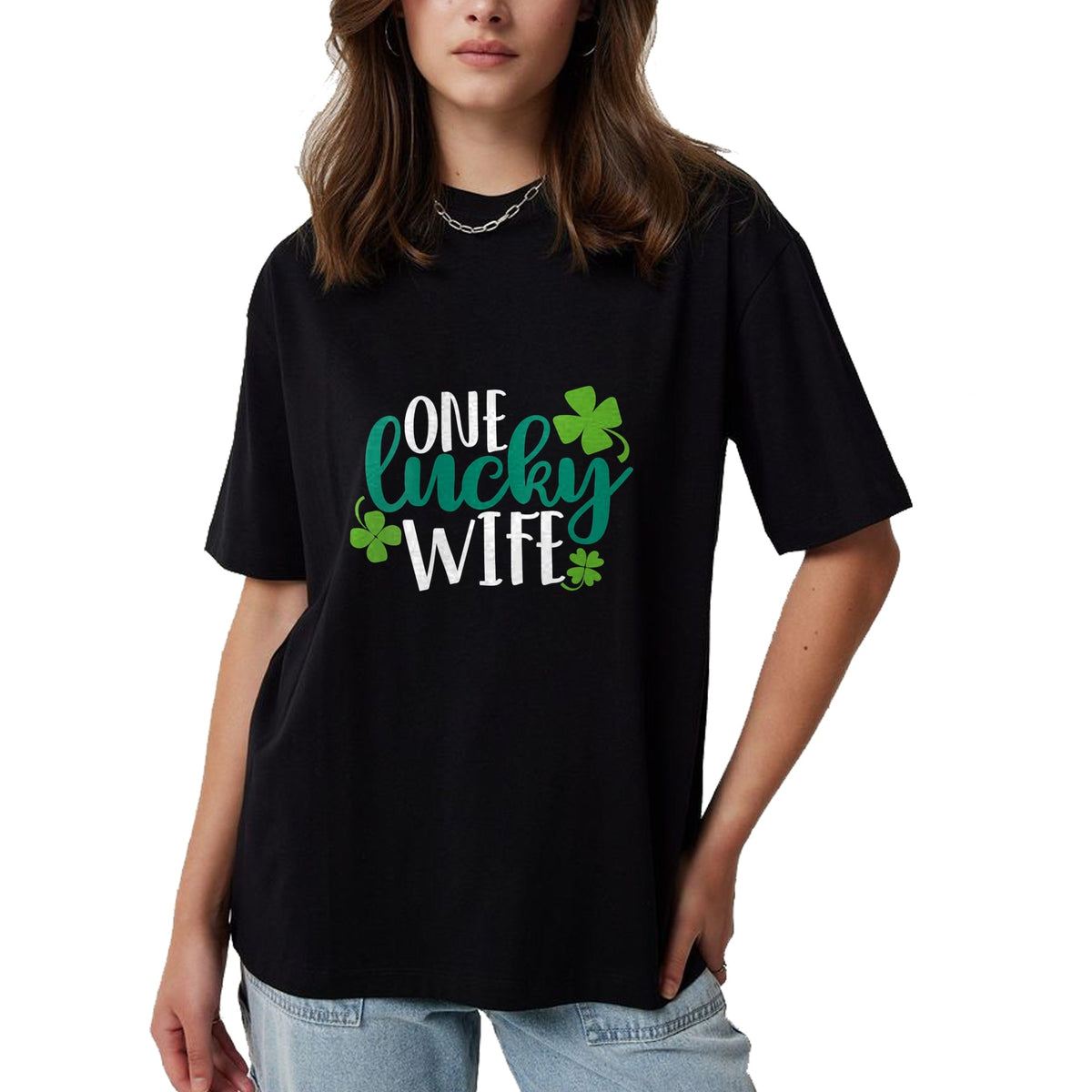 Best Wife Shirt, Wife and Husband Unisex T-Shirt/Hoodie/Sweatshirt HLT00 - Gift for wife T shirt, lucky wife   Womens One Lucky Wife Irish St Patricks Day Womens Girls Funny G