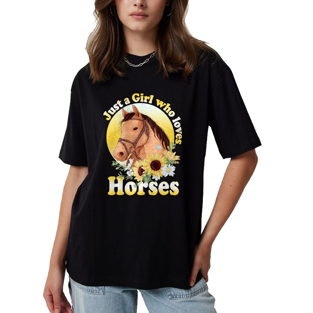Best Farmer Life Shirt, Funny Farmer UnisexT-Shirt/Hoodie/Sweatshirt HLT00 - Just A Girl Who Loves Horses - Riding Girls T-Shirt Small