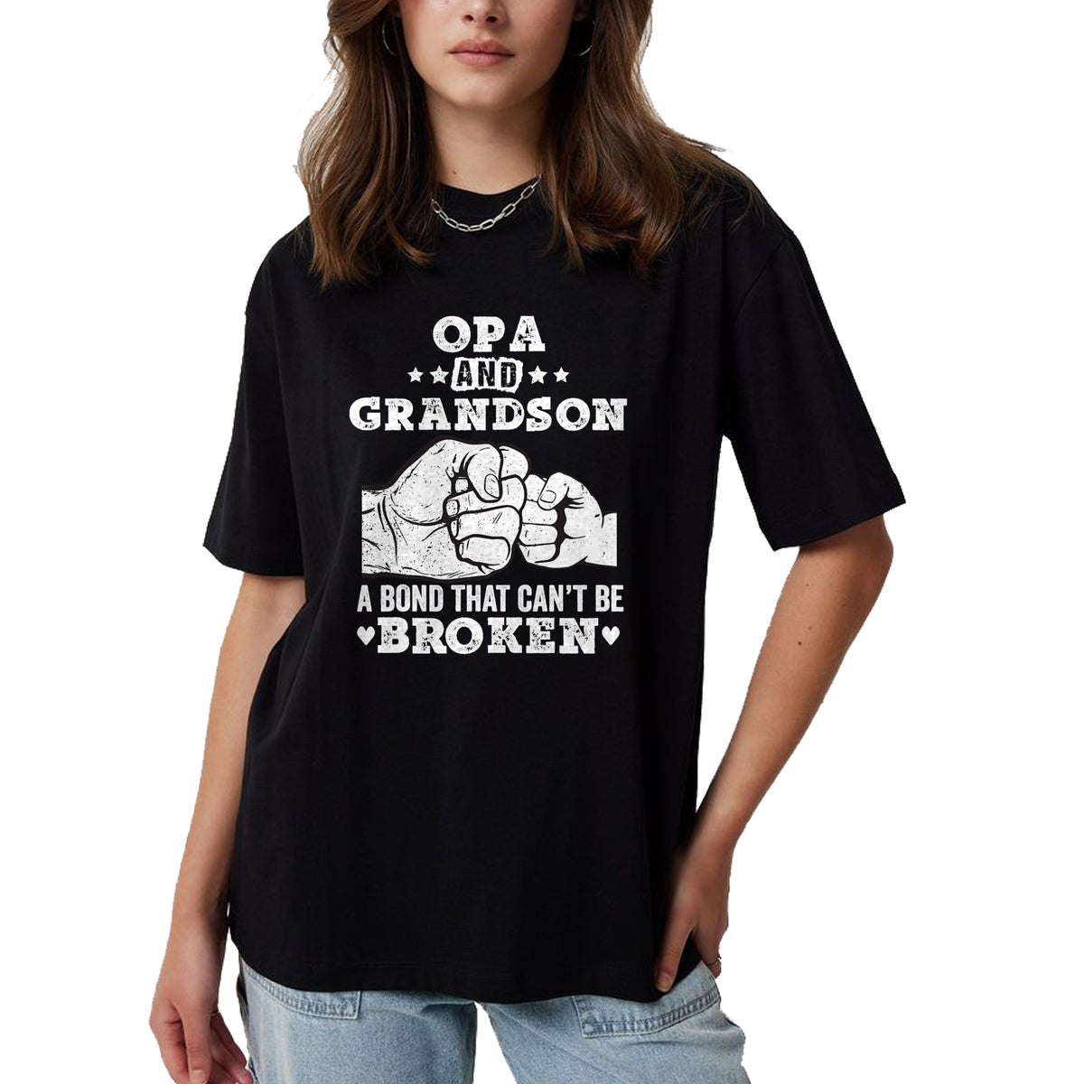 Best Grandpa Shirt, Proud Grandpa Unisex T-Shirt/Hoodie/Sweatshirt HLT00 - Opa and grandson a bond that cant be broken Grandpa gift T-Shirt
