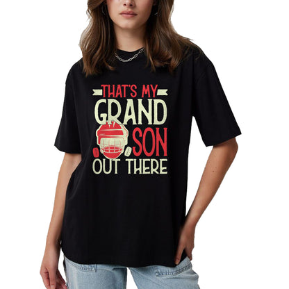 Best Grandpa Shirt, Proud Grandpa Unisex T-Shirt/Hoodie/Sweatshirt HLT00 - That's My Grandson Out There Hockey For Grandma Grandpa T-Shirt