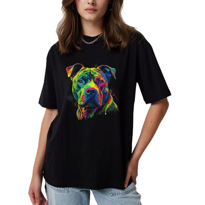 Dog Love Shirt, Dog Lover Gift T-Shirt/Hoodie/Sweatshirt HLT00 - Pit Bull Mom Dog Lover Colorful Artistic Pitbull Owner Women T-Shirt