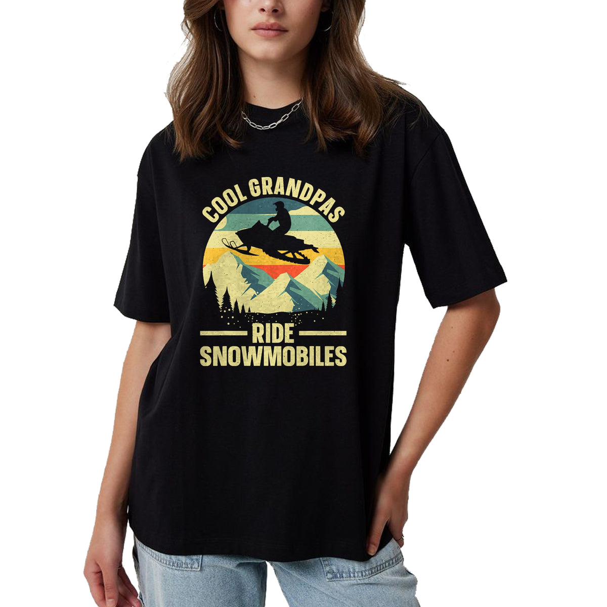 Best Grandpa Shirt, Proud Grandpa Unisex T-Shirt/Hoodie/Sweatshirt HLT00 - Cool Snowmobile Art For Men Grandpa Snowmobiling Snowmobile T-Shirt