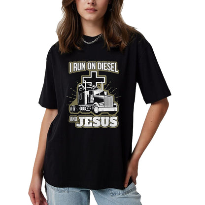 Best Truck Driver Life Shirt, Funny Trucker UnisexT-Shirt/Hoodie/Sweatshirt HLT00 - Jesus Truck Driver Christian Trucker T-Shirt, Men, Black, 3X-Large