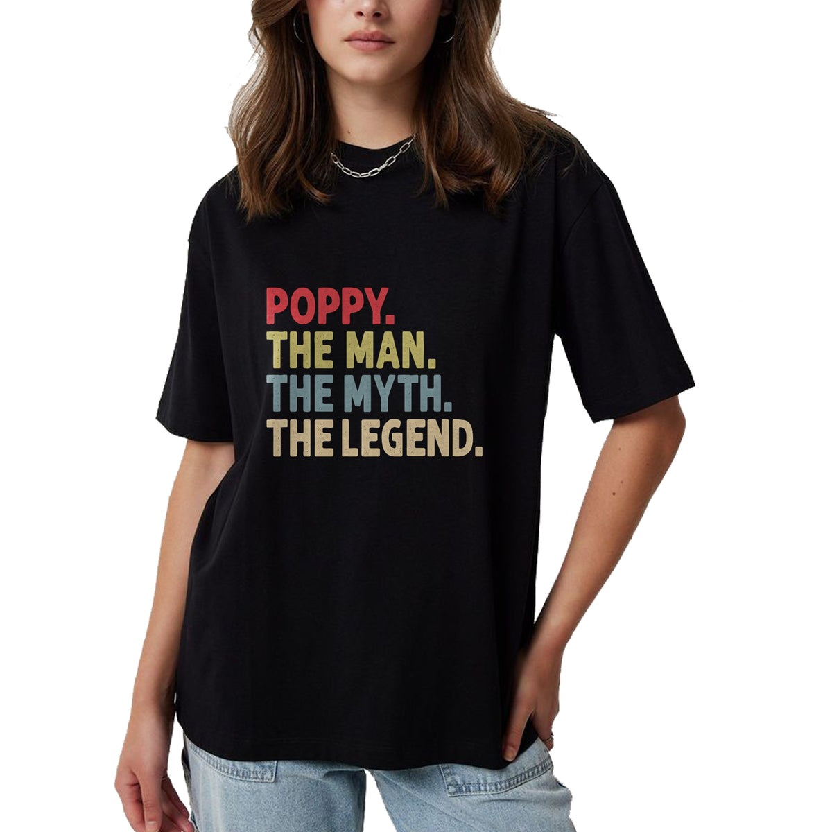 Best Grandpa Shirt, Proud Grandpa Unisex T-Shirt/Hoodie/Sweatshirt HLT00 - Poppy The Man The Myth the Legend Funny Grandpa Gift T-Shirt (1)