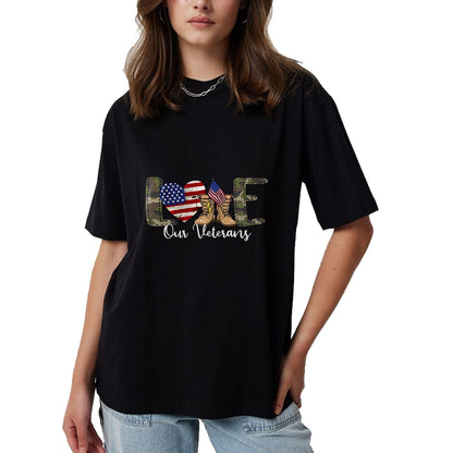 Proud Veteran Shirt, Funny Veteran UnisexT-Shirt/Hoodie/Sweatshirt HLT00 - Love Our Veterans Day Proud Military American Flag T-Shirt
