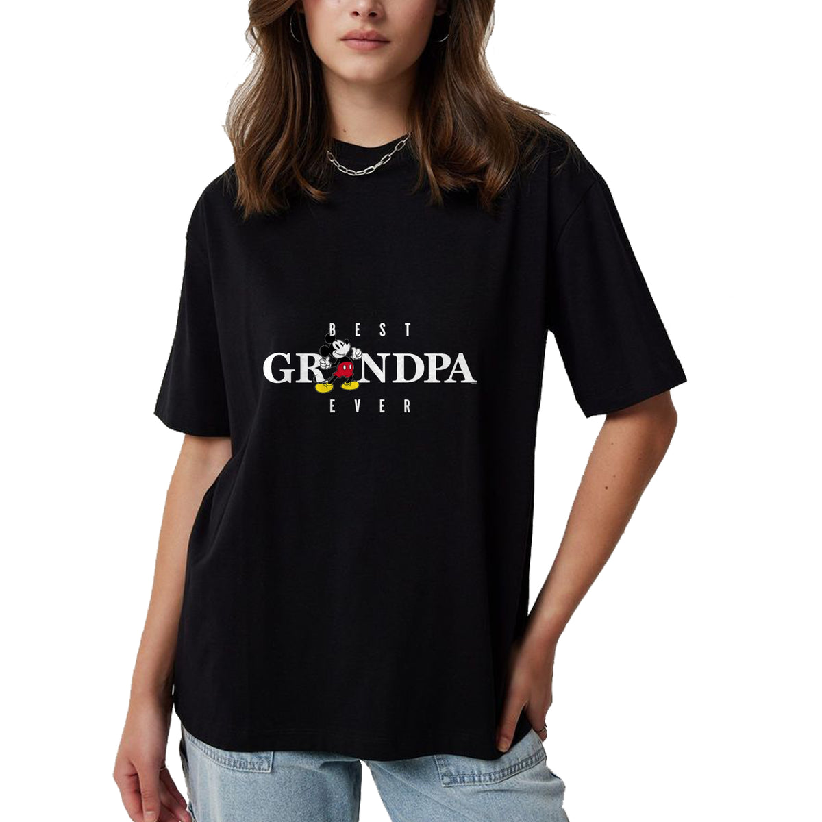 Best Grandpa Shirt, Proud Grandpa Unisex T-Shirt/Hoodie/Sweatshirt HLT00 - Disney Mickey Mouse Thumbs Up Best Grandpa Ever Father’s Day T-Shirt