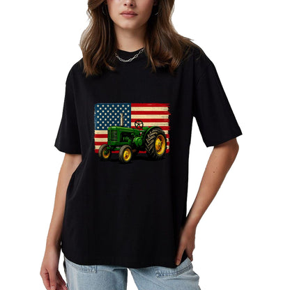 Best Farmer Life Shirt, Funny Farmer UnisexT-Shirt/Hoodie/Sweatshirt HLT00 - Farmer Tractor USA Flag 4th of July T-Shirt