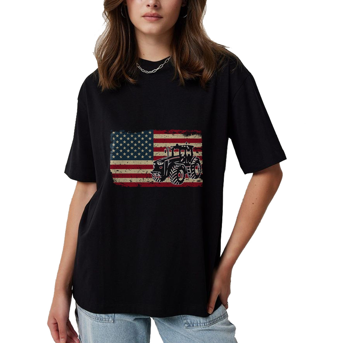Best Farmer Life Shirt, Funny Farmer UnisexT-Shirt/Hoodie/Sweatshirt HLT00 - Farm Tractors USA Flag Patriotic Farming Gift Long Sleeve T-Shirt