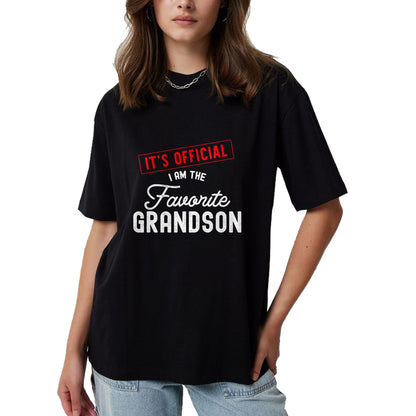 Best Grandpa Shirt, Proud Grandpa Unisex T-Shirt/Hoodie/Sweatshirt HLT00 - It's Official I'm The Favorite Grandson Vintage T-Shirt