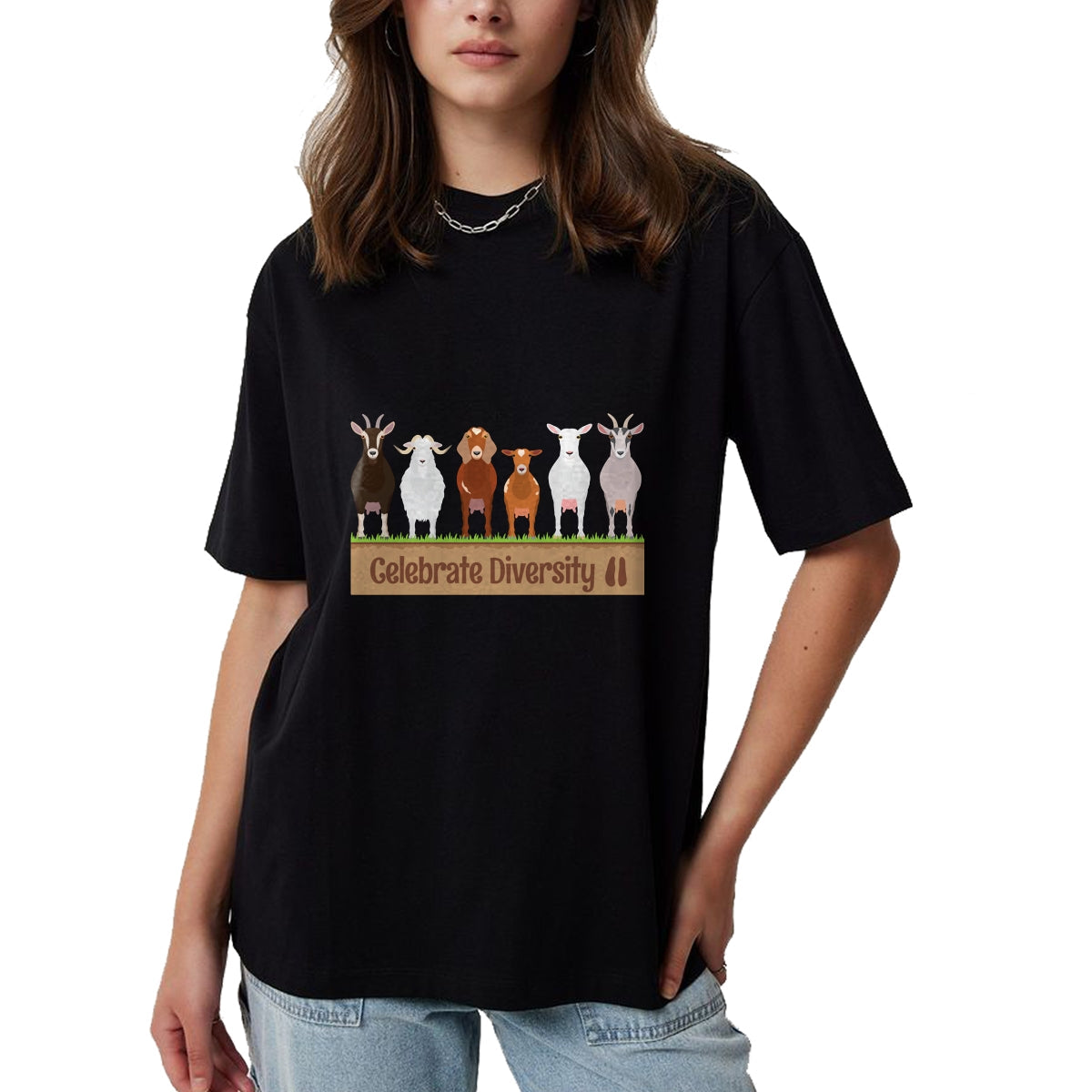 Best Farmer Life Shirt, Funny Farmer UnisexT-Shirt/Hoodie/Sweatshirt HLT00 - Celebrate Diversity Breeds Farm Animal Cute Humor Fun Goat Long Sleeve T-Shirt
