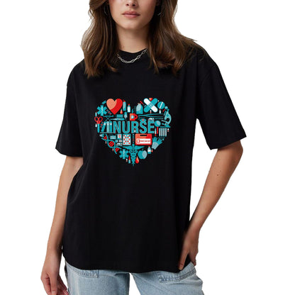 Funny Nurse Shirt, Nurse Unisex T-Shirt/Hoodie/Sweatshirt HLT00 - Nurse Love Nursing Student RN Nurse heart CNA women men gift T-Shirt