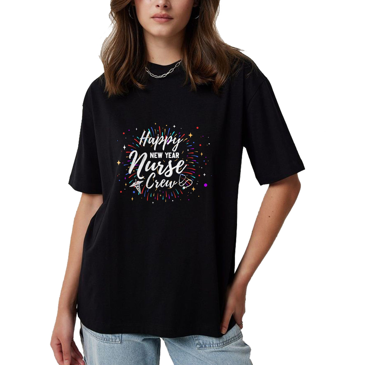 Funny Nurse Shirt, Nurse Unisex T-Shirt/Hoodie/Sweatshirt HLT00 - Happy New Year Nurse Crew Funny New Year For Nurse T-Shirt