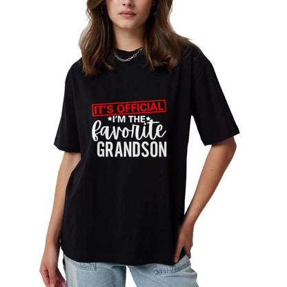 Best Grandpa Shirt, Proud Grandpa Unisex T-Shirt/Hoodie/Sweatshirt HLT00 - It's Official I'm The Favorite Grandson Kids Gifts Grandpa T-Shirt