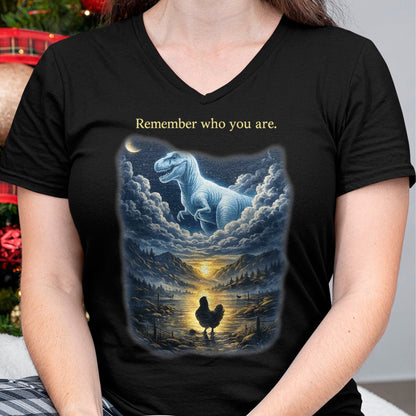 Best Dinosaur Lover Shirt, Funny Dinosaur UnisexT-Shirt/Hoodie/Sweatshirt HLT00 - Remember Who are You Dinosaur Chicken for Men Women T-Shirt