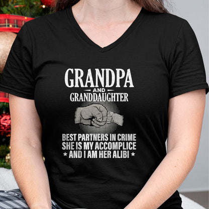 Best Grandpa Shirt, Proud Grandpa Unisex T-Shirt/Hoodie/Sweatshirt HLT00 - Grandpa and Granddaughter best partners in crime T-Shirt