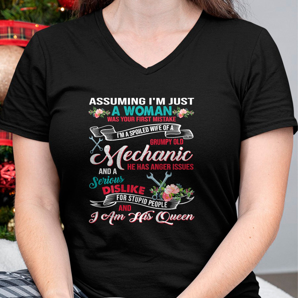 Best Wife Shirt, Wife and Husband Unisex T-Shirt/Hoodie/Sweatshirt HLT00 - Gift for wife T shirt, spoiled wife   I'm A Spoiled Wife Of A Grumpy Old Mechanic T-Shirt
