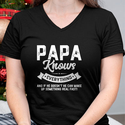 Best Grandpa Shirt, Proud Grandpa Unisex T-Shirt/Hoodie/Sweatshirt HLT00 - Papa Knows Everything 60th Gift Funny Father's Day T-Shirt