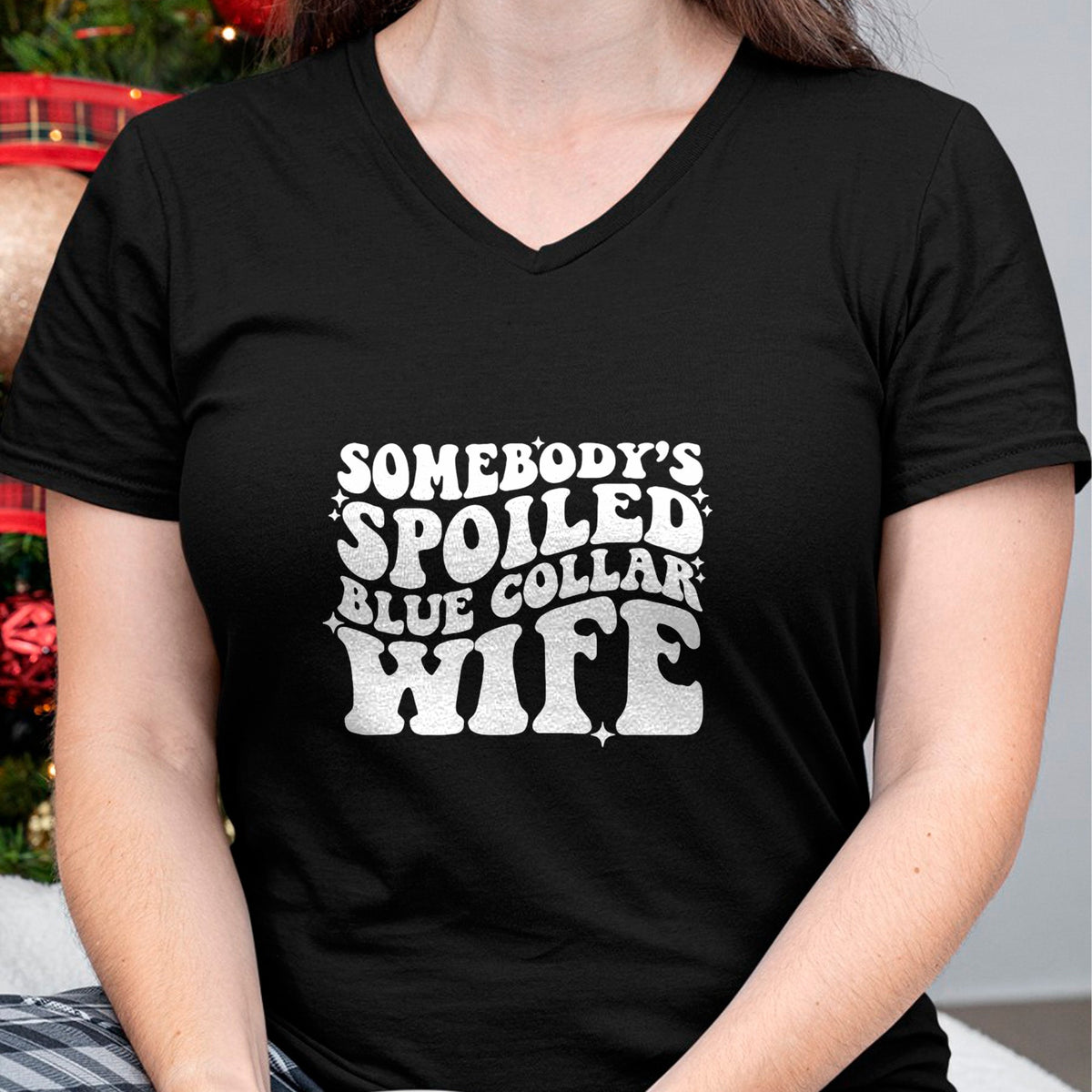 Best Wife Shirt, Wife and Husband Unisex T-Shirt/Hoodie/Sweatshirt HLT00 - Gift for wife T shirt, spoiled wife   Somebody's spoiled blue collar wife Pullover Hoodie
