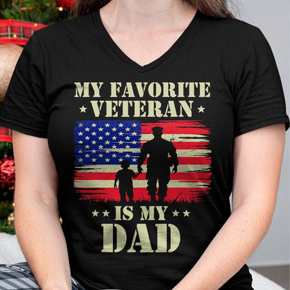 Proud Veteran Shirt, Funny Veteran UnisexT-Shirt/Hoodie/Sweatshirt HLT00 - Father Veterans Day My Favorite Veteran is My Dad Proud Kids T-Shirt