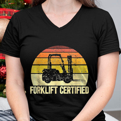Best Truck Driver Life Shirt, Funny Trucker UnisexT-Shirt/Hoodie/Sweatshirt HLT00 - Retro Forklift Certified Forklift Operator Lift Truck Driver T-Shirt, Women, Purple Heather, X-Large
