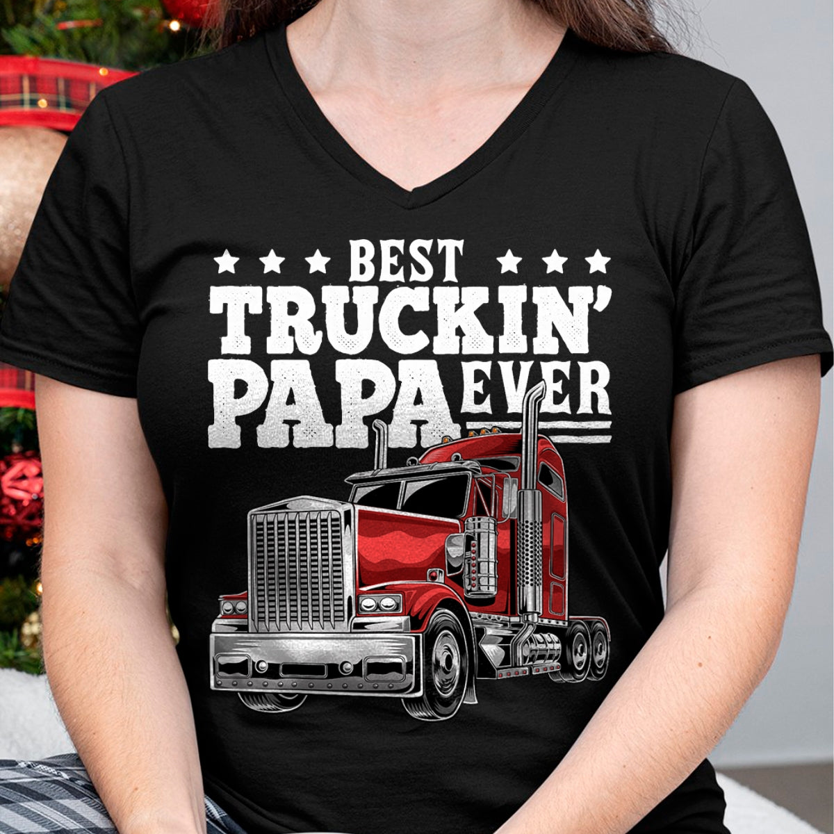 Best Truck Driver Life Shirt, Funny Trucker UnisexT-Shirt/Hoodie/Sweatshirt HLT00 - Best Truckin Papa Ever Big Rig Trucker Father's Day Gift Men T-Shirt
