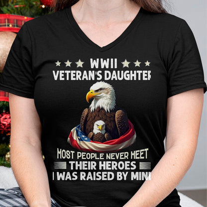 Proud Veteran Shirt, Funny Veteran UnisexT-Shirt/Hoodie/Sweatshirt HLT00 - Eagle WWII Veteran_s Daughter Most People Never Meet T-Shirt, Men, Black, 3X-Large