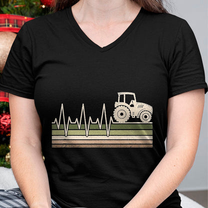Best Farmer Life Shirt, Funny Farmer UnisexT-Shirt/Hoodie/Sweatshirt HLT00 - Vintage Tractor Heartbeat Farmer Farming Men T-Shirt, Men, Black, 3X-Large