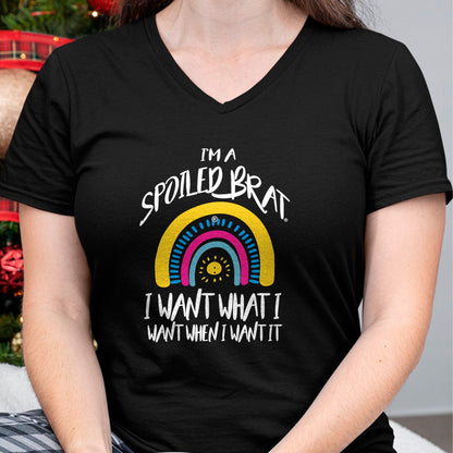 Best Wife Shirt, Wife and Husband Unisex T-Shirt/Hoodie/Sweatshirt HLT00 - I'm a Spoiled brat I want what I want when I want it-rainbow T-Shirt