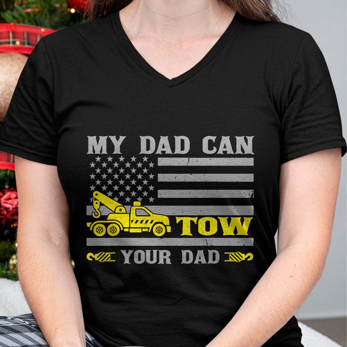 Best Truck Driver Life Shirt, Funny Trucker UnisexT-Shirt/Hoodie/Sweatshirt HLT00 - My Dad Can Tow Your Dad Funny Tow Truck Operator T-Shirt