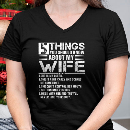 Best Wife Shirt, Wife and Husband Unisex T-Shirt/Hoodie/Sweatshirt HLT00 - 5 Things You Should Know About My Wife (On Back) husband T-Shirt