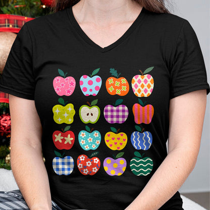 Best Teacher Shirt, Funny Teacher UnisexT-Shirt/Hoodie/Sweatshirt HLT00 - Cute Art Apples Back to School Teacher Student Funny Apple T-Shirt