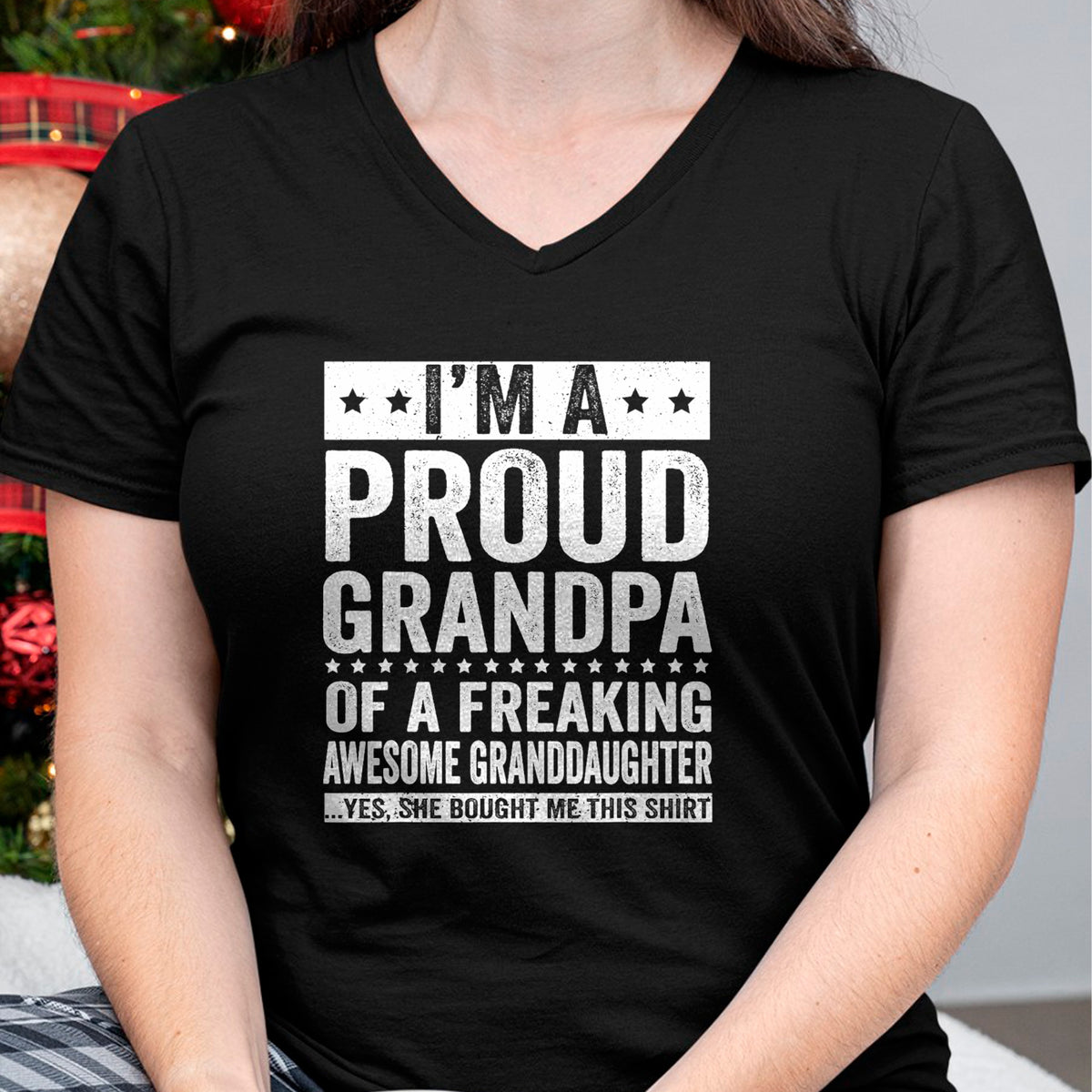 Best Grandpa Shirt, Proud Grandpa Unisex T-Shirt/Hoodie/Sweatshirt HLT00 - I'm A Proud Grandpa of A Freaking Awesome Granddaughter T-Shirt