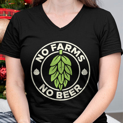 Best Farmer Life Shirt, Funny Farmer UnisexT-Shirt/Hoodie/Sweatshirt HLT00 - No Farms No Beer Hops Craft Beer Farming Brewer Farmer Gift T-Shirt