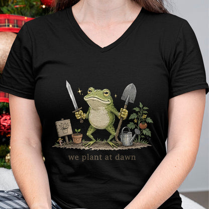 Best Farmer Life Shirt, Funny Farmer UnisexT-Shirt/Hoodie/Sweatshirt HLT00 - Women We Plant at Dawn Funny Gardening Frog Gardener Farmer T-Shirt