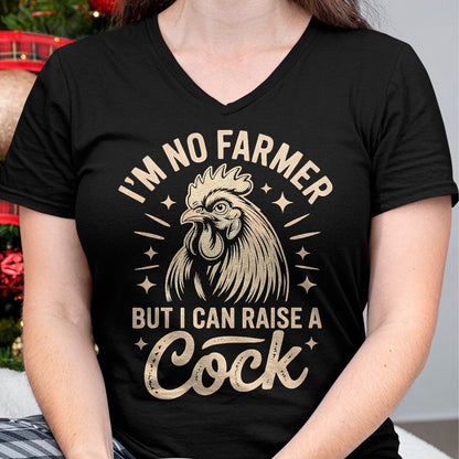 Best Farmer Life Shirt, Funny Farmer UnisexT-Shirt/Hoodie/Sweatshirt HLT00 - I'm No Farmer But I Can Raise a Cock Funny Chicken Lover Fun T-Shirt