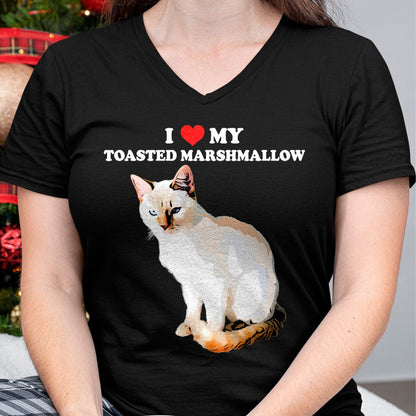 Cat Love Shirt, Funny Cat Lover Gift UnisexT-Shirt/Hoodie/Sweatshirt HLT00 - I Love My Toasted Marshmallow Flame Point Siamese Cat Kitten T-Shirt