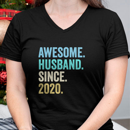 Best Wife Shirt, Wife and Husband Unisex T-Shirt/Hoodie/Sweatshirt HLT00 - Awesome Husband Since 2020 4th wedding anniversary 4 years T-Shirt